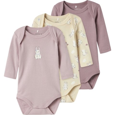 Name It Romper l/s - Noos - 3-pack - Summer Zand - Name It - 50 - Romper L/S