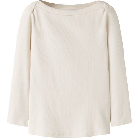 LMTD Blouse - Boatneck - Rib - NlfEnvo - White Alyssum - LMTD - 13-14 jaar (158-164) - Shirts