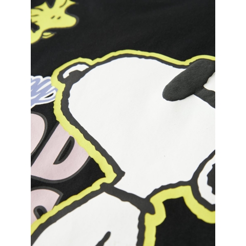Name It T-Shirt - NkfDylana - Snoopy - Zwart - Name It - 9-10 jaar (134-140) - T-Shirts