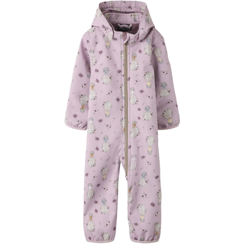 Name It Softshellpak m. Fleece - NbfAlfa08 - Keepsake Lilac/Fl - Name It - 50/56 - Softshell
