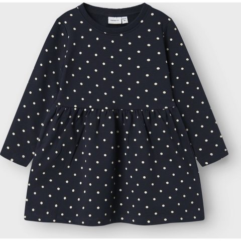 Name It Jurk - Noos - NmfDavina - Dark Sapphire/w. Bright White - Name It - 2 jaar (92) - Jurk