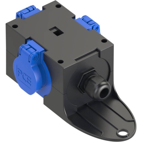 PCE 9430406 3-voudig Stopcontactsplitter Zwart, Blauw