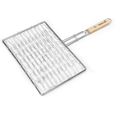 Elastische grill uit chroom en hout 40x28 cm FSC 100% Barbecook - Barbecook