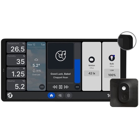 Shelly Wall Display X2 - Smart Home Bediening - 6,95 inch touchscreen - Zwart + Shelly BLU H&T (bundle)