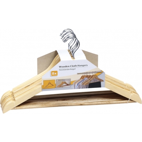 Kledinghangers - hout - 16x stuks - 44 cm - luxe - kleerhangers -