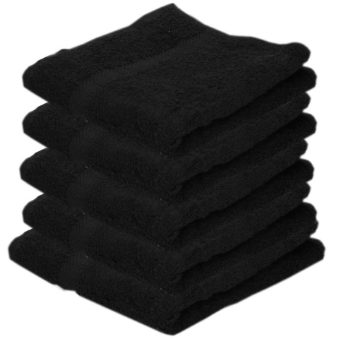 5x Luxe handdoeken zwart 50 x 90 cm 550 grams -