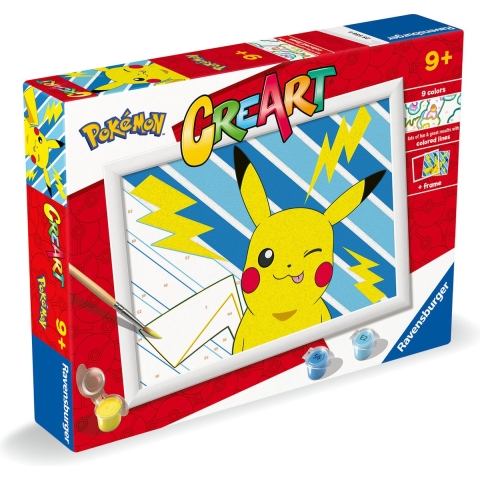 Ravensburger Creart schilderen  op nummer Pokémon Pikachu bliksem