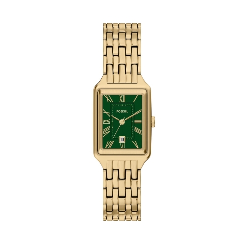 FOSSIL RAQUEL - Dames Horloge 23 mm - Goudkleurig - Groene wijzerplaat