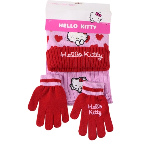 Set met muts, handschoenen en sjaal kind Cerda Hello Kitty