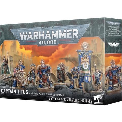 Beeldje Games Workshop Warhammer 40k - Ultramarines Capitaine Titus et les Gardiens d'Ultramar