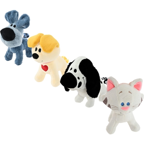 Woezel & Pip pluchen hondenspeelgoed met piep (30 cm) Charlie (zwart/wit)