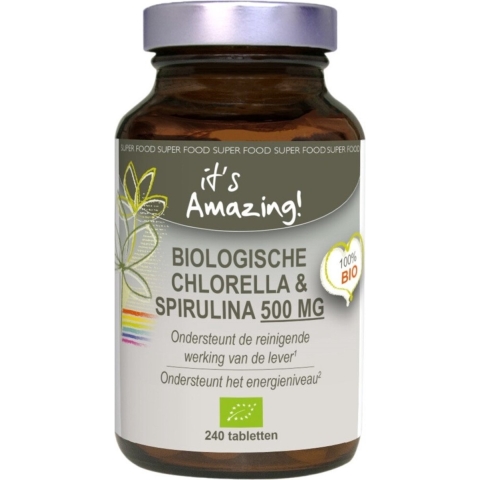 It's Amazing Biologische Chlorella&Spirulina 500 mg 240 tabletten