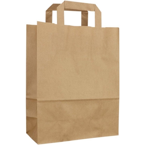 Papieren draagtas Bruin 22x10x28cm 50st