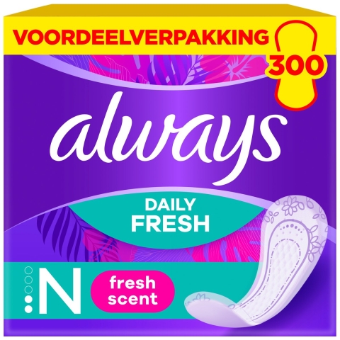 10x Always Inlegkruisjes Daily Fresh Scent Normal 30 stuks