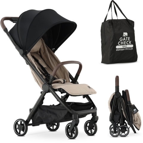 Deryan Air Buggy - Vliegtuig buggy - Inclusief transporttas - Nougat
