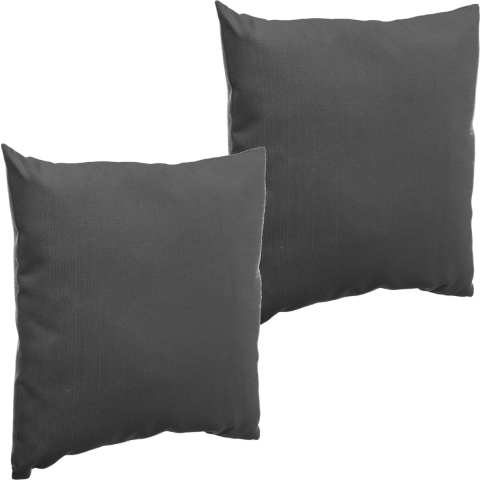 Hesperide Sierkussen - Set van 2x stuks - binnen/ buiten bank - grijs - 40 x 10 cm -