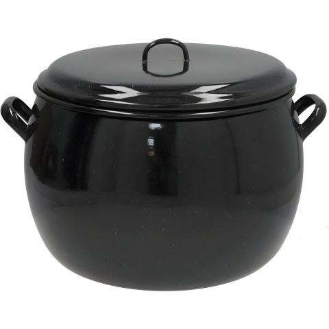 Gerimport kook / soeppan - zwart - D32 cm - 21 ltr - alle warmte bronnen - emaille -