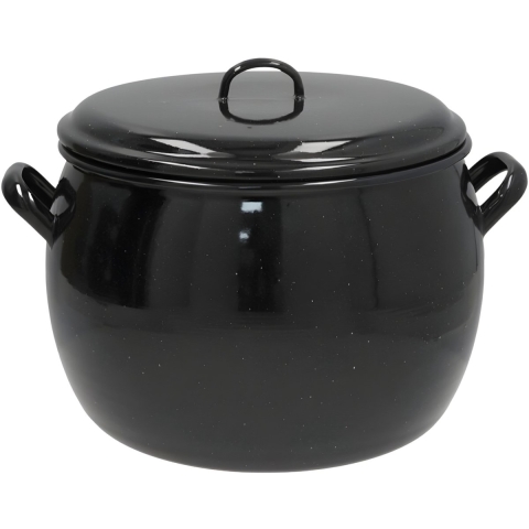 Gerimport kookpan / soeppan - zwart - D28 cm - 15 ltr - alle warmte bronnen - emaille -