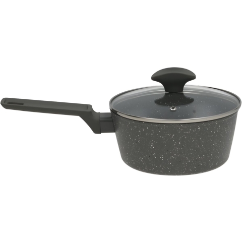 Gerimport Steel / sauspan - zwart marble - D18 cm - aluminium -