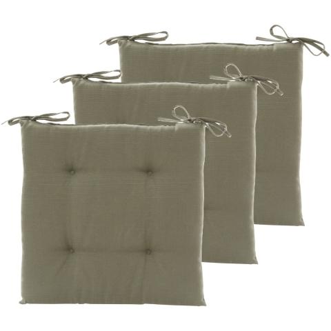 Hespiride Stoelkussen Altea - 3x - 40 x 40 cm - groen - polyester - tuinkussen -