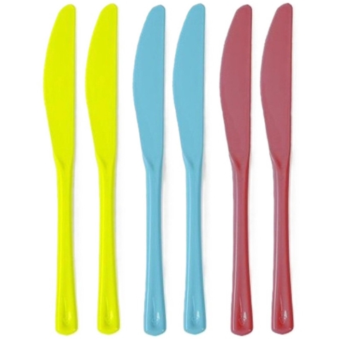 Messen - kunststof?- 60x - herbruikbaar plastic - 19 cm - BBQ / Verjaardag / Camping / Party -
