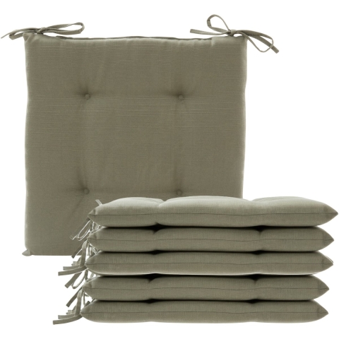 Hespiride Stoelkussen Altea - 6x - 40 x 40 cm - groen - polyester - tuinkussen -