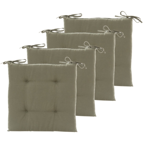 Hespiride Stoelkussen Altea - 4x - 40 x 40 cm - groen - polyester - tuinkussen -