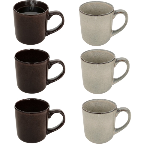 Secret de gourmet Koffiemok - 6x - keramiek - 420 ml - beker -