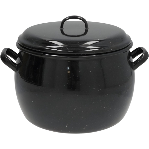 Gerimport kook / soeppan - zwart - D24 cm - 9 ltr - alle warmte bronnen - emaille -
