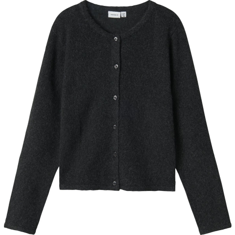 Name It Cardigan - Gebreid - NkfSaluna - Dark Grey Melange - Name It - 9-10 jaar (134-140) - Cardigan