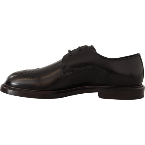 Dolce & Gabbana Zwarte Leren Formele Derby Schoenen