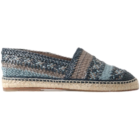Geweven Leren Espadrilles Slipon