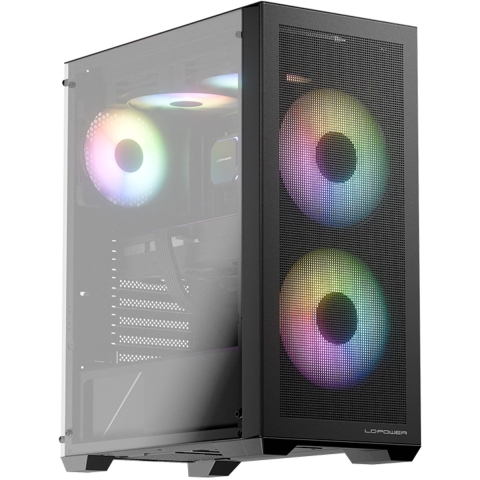 LC Power LC-717B-ON Micro-tower Gaming-behuizing Zwart