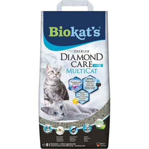 2x Biokat's Kattenbakvulling Diamond Care MultiCat Fresh 8 liter