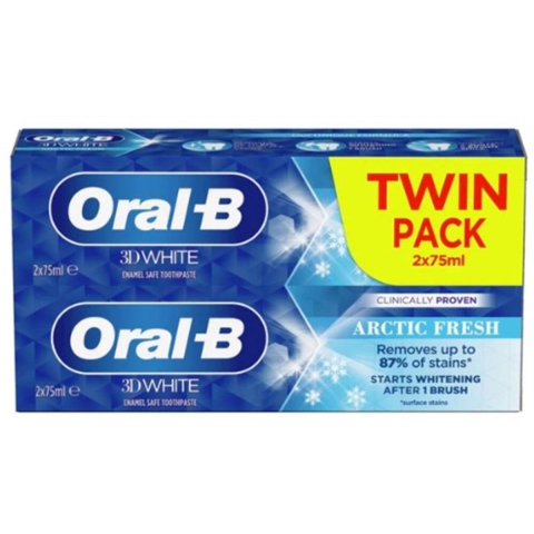 12x Oral-B Tandpasta 3D White 2x75 ml
