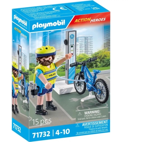 Politie fiets simulatie spel en console Playmobil