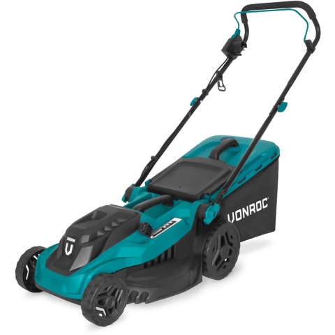 VONROC Grasmaaier - 1600W – 38 cm maaibreedte - Vijf instelbare maaihoogtes: 25/40/50/60/70 mm - Incl. 42L Opvangbak