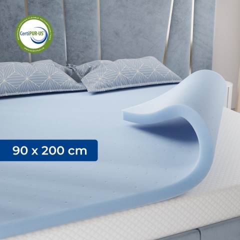 CozySense® Basic Topper 90x200 - Topmatras - Topdekmatras - Gel Traagschuim Opencell Structuur - CertiPUR® - Medium Hardheid - 6 cm