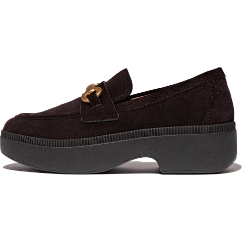 FitFlop F-luma chunky-snaffle suede demi-wedge loafers