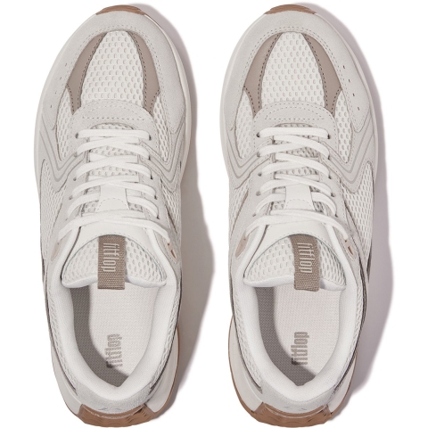 FitFlop F-mode flow suede/mesh/leather flatform sneakers