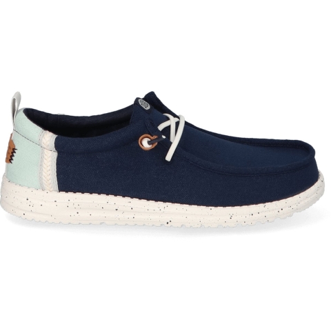 HEYDUDE Instappers Heren Wally Craft Linen Blauw 46 Textiel