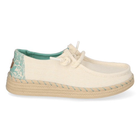 HEYDUDE Instappers Dames Wendy Espadrille Hibiscus Wit 38 Katoen