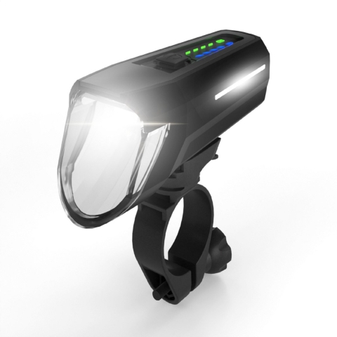 FISCHER FAHRRAD Frontlicht 100 Lux Koplamp LED werkt op een accu Zwart