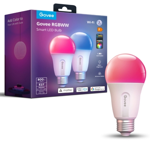 Govee RGBWW Smart LED Bulb E27 (800lm) (2-pack) ledlamp