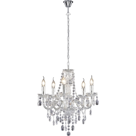 REALITY LUESTER - Kroonluchter - 5x E14 - Chroom - D: 52 cm