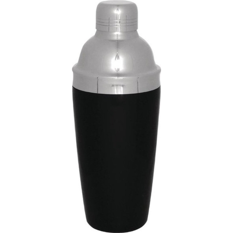 Casa di Elturo Cocktailshaker blackjack – rvs – zwart – Ø 9,5 x h 22 cm