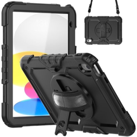 Just in Case Apple iPad (2025/2022) Rotating Back Cover Zwart