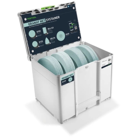 Festool SYS-STF D225 GR NET-Set Schuurmateriaal-Systainer³ Granat SYS-STF Granat Net D 225 In Systainer