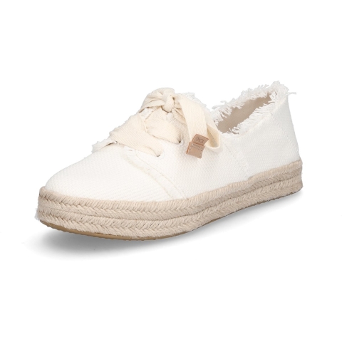 TOMS Carolina Lace Up Katoenen Witte Strand Espadrilles Voor Dames