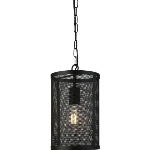 Searchlight Fishnet - hanglamp - Ø 20 x 150 cm - mat zwart